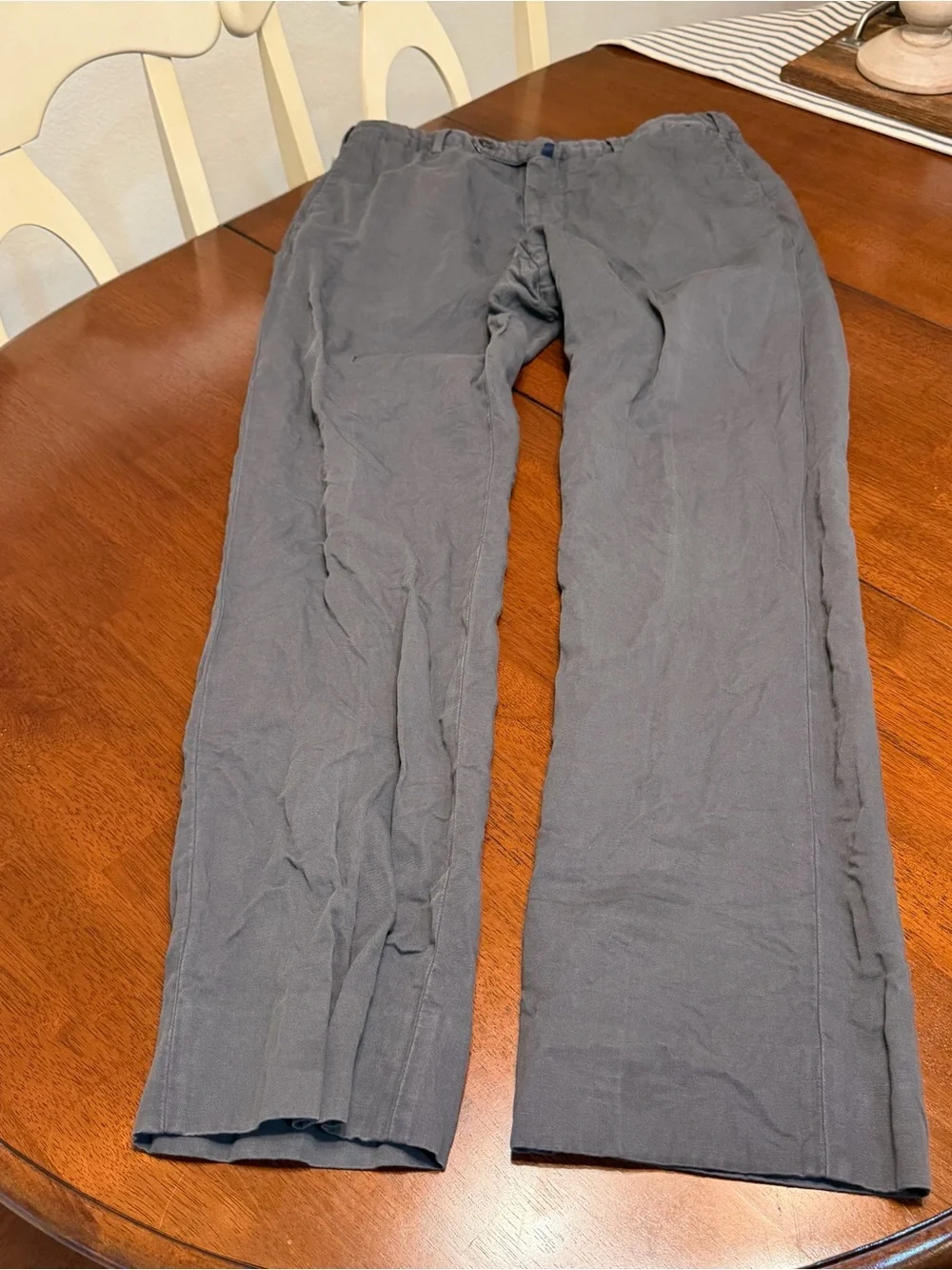 Incotex Slowear Chinolino Mens Gray Linen Cotton Trousers Chino Pants 34x32